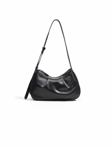 Trivaya New Women's Shoulder Bag, Versatile Pleated Cloud Bag, Fashion Underarm Bag - Black - View 3