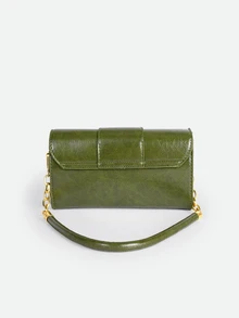 CHICVUE Small Square Bag Buckle Decor - Olive Green - View 3