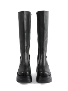 Rollcall Sepatu Bot Setengah Betis Wanita Gaya Punk Musim Gugur/Dingin, Sol Tebal, Serbaguna, Anti Selip, untuk Aktivitas Luar Ruangan, Direkomendasikan - Hitam - View 2