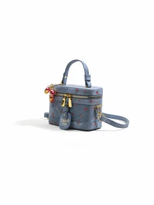 Trivaya Fashionable New Elegant Solid Color PU Material Portable Square Bag, Mini PU Bag, Waterproof - Blue - View 4