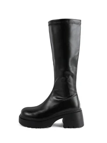 Rollcall Style With Fall Clothes Perfect With Sweater, Women's Black High Knee Length Riding Boots - Black - View 3