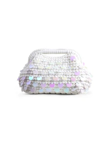 Rylithe Women's New Shiny Sequin Small Handbag Fashionable Clutch Bag Versatile Evening Clutch - A - View 2