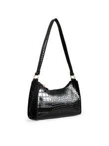 Rylithe Women's Fashion & Versatile Crocodile Pattern Shoulder Bag - Black - View 2