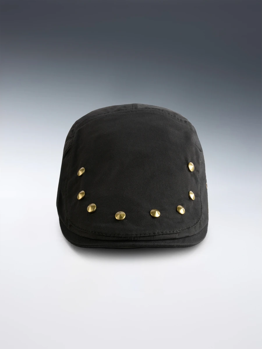 Rollcall Solid Color Retro Rivet Front Cap, Women's Thin Sun-Shading Anti-UV Casual Beret Hat, Versatile - A - View 1