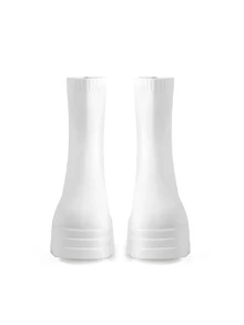 Rollcall Fall/Winter 2025 Women's Casual Slip-On Knitted High Heel Thick Bottom Fashion Boots In White - White - View 2