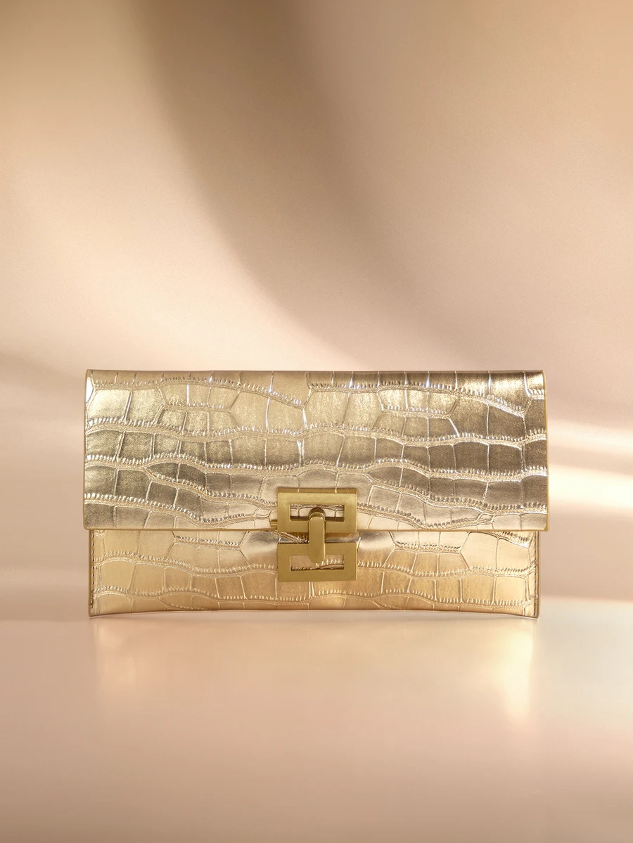 Etoivie New Lightweight Luxury Niche Versatile Clutch Bag, Fashionable Clutch Bags For Woman Halloween - Gold - View 1