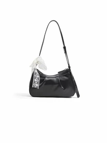 Trivaya New Women's Shoulder Bag, Versatile Pleated Cloud Bag, Fashion Underarm Bag - Black - View 4