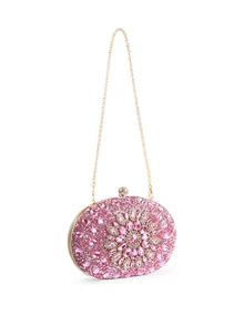 Rylithe European And American Fashion Handheld Banquet Bag Cross-Border Popular Love Bag Retro Chain Shoulder Crossbody Bag Wallet - Pink - View 2