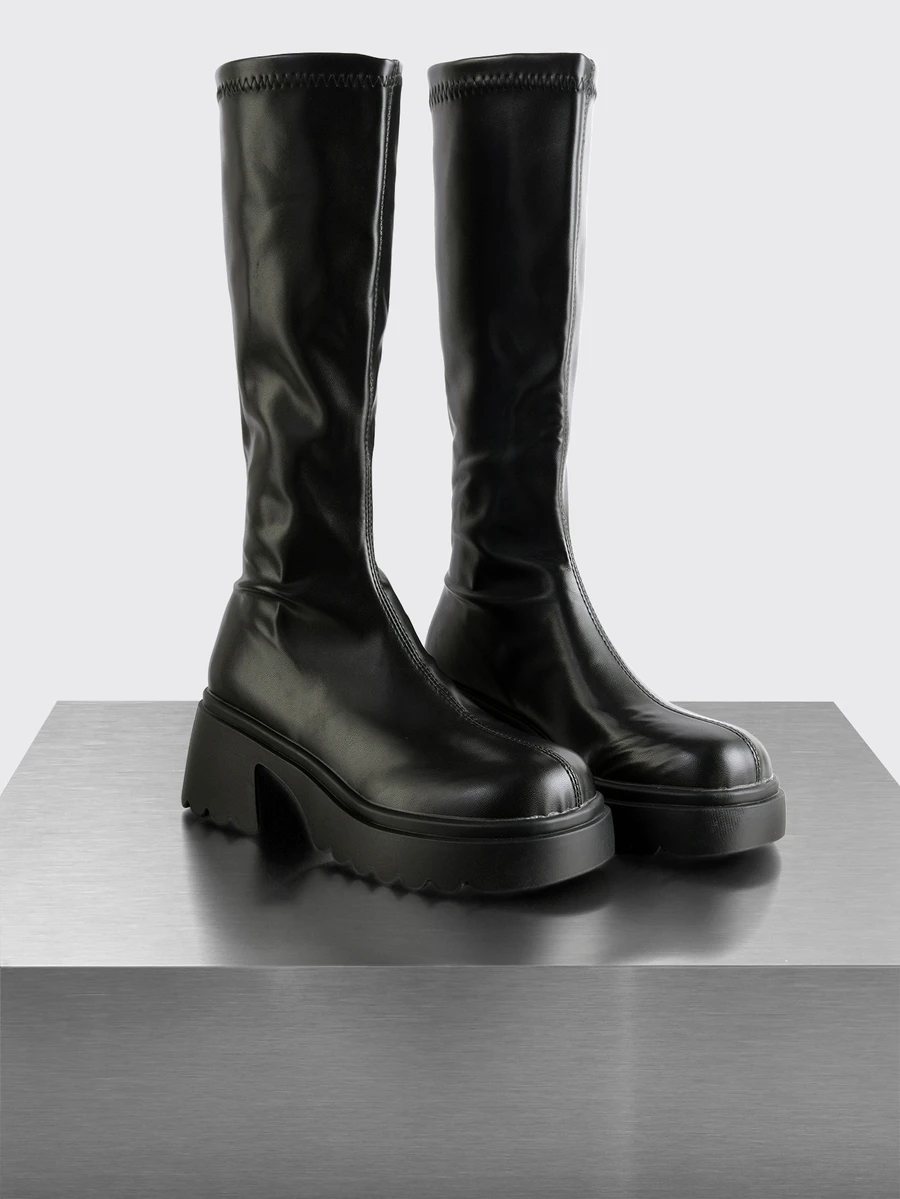 Rollcall Style With Fall Clothes Perfect With Sweater, Women's Black High Knee Length Riding Boots - Black - View 1