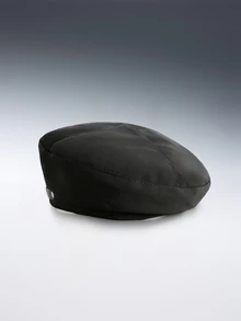Rollcall 1pc Women's Solid Color Japanese Style Metal Buckle Beret Hat, Stylish And For Spring/Summer, With Vintage, Elegant - Black - View 1