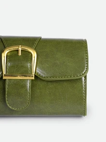 CHICVUE Small Square Bag Buckle Decor - Olive Green - View 4