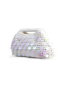 Rylithe Women's New Shiny Sequin Small Handbag Fashionable Clutch Bag Versatile Evening Clutch - A - View 4