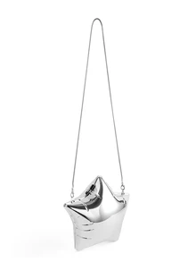 Rollcall 1pc Fashionable Personalized Star-Shaped Shoulder Bag With Chain - Silver - View 2