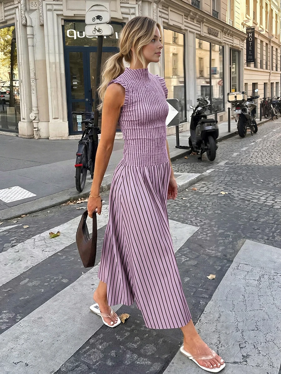 2026 Spring/Summer Fashion : A Maxi Dress, Casual Occasions, Commuting, And Street Style, Embodying Sexy, Elegant Vacation, Effortlessly Chic - Lilac Purple - View 1