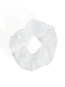 Okurime. 1pc Women's Sweet Cute Elegant Elegant Large Scrunchie Hair Tie, Versatile Hair Accessory For Daily Wear And Holidays - White - View 2