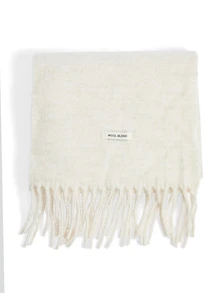 Okurime. 2025 Korean Style Solid Color Tassel Winter Scarf, Warm Knitted Scarf For Women, High-Quality Autumn/Winter For Dress - Beige - View 2