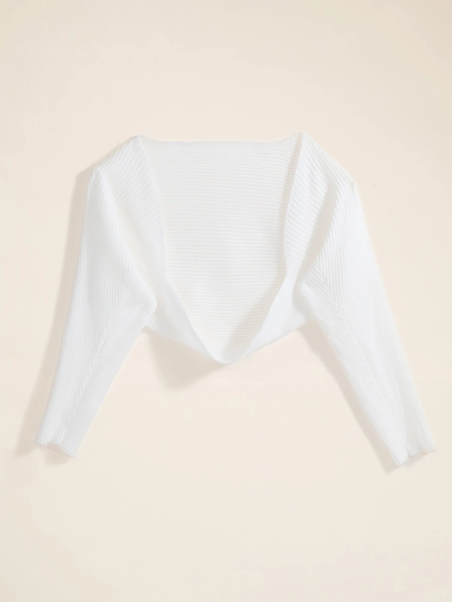 Okurime. 1pc Knitted Solid Color Shawl Collar Shoulder Wrap, Fashionable Multifunctional, Sun Protection, Warm And Windproof - White - View 1