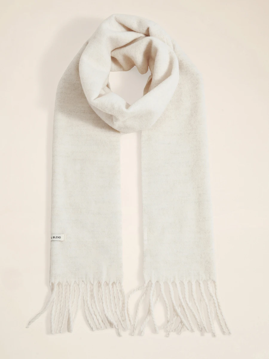 Okurime. 2025 Korean Style Solid Color Tassel Winter Scarf, Warm Knitted Scarf For Women, High-Quality Autumn/Winter For Dress - Beige - View 1