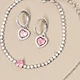 Okurime. 5pcs Shiny Cubic Zirconia Heart Jewelry Set Including Bracelet, Earrings, Ring, Necklace, Suitable For Women Date, Party - Silver - View 2
