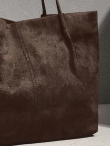 NobleVue 2026 Spring New Coffee Suede Vintage Large Capacity Business Commute Shoulder Underarm Women's Bag - Coffee Brown - View 4