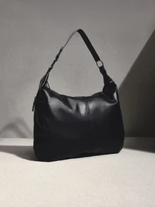 NobleVue 1 buah Tas Tangan Minimalis Modis Wanita - Tas Tote Bahu Kapasitas Besar - Hitam - View 2