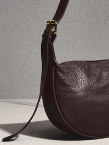 NobleVue Fashionable New Women's Shoulder Bag, Solid Color Minimalist PU Leather High-End, Suitable For Dates, Shopping, Versatile, Large Capacity, Exquisite - Coffee - View 4