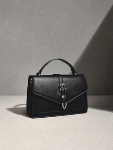 NobleVue Fashion Decorative Flap Square Handbag Crossbody Bag For Women - Black - View 2