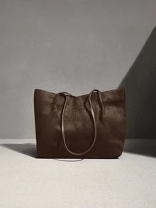 NobleVue 2026 Spring New Coffee Suede Vintage Large Capacity Business Commute Shoulder Underarm Women's Bag - Coffee Brown - View 3