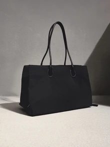 NobleVue Women's Large Capacity Nylon Tote Bag, Multiple Zipper Pockets, Waterproof Shoulder Handbag, Suitable For Office Laptop, Daily Commute, Shopping - Black - View 2