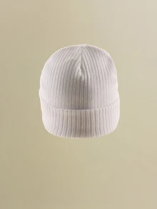 NobleVue 1pc Solid Color Knit Beanie, Unisex Hat, Y2K Style Outdoor Warm Knitted Cap - A - View 2