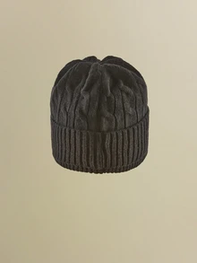 NobleVue Solid Knit Beanie Winter Fall - Black - View 2