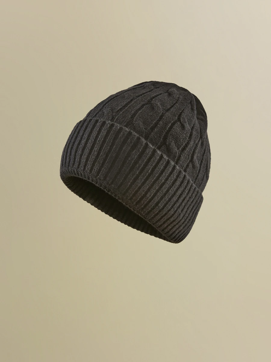 NobleVue Solid Knit Beanie Winter Fall - Black - View 1