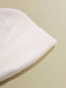 NobleVue 1pc Solid Color Knit Beanie, Unisex Hat, Y2K Style Outdoor Warm Knitted Cap - A - View 4
