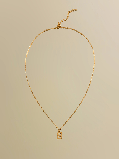 NobleVue 1 stuk A-Z 26 gouden naamhanger, roestvrijstalen damesketting, cadeau voor haar