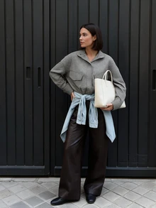 Women's Spring/Summer Colorblock Plaid Bomber Jacket, Stand Collar Casual Commute Outerwear Vacation - Apricot - View 3