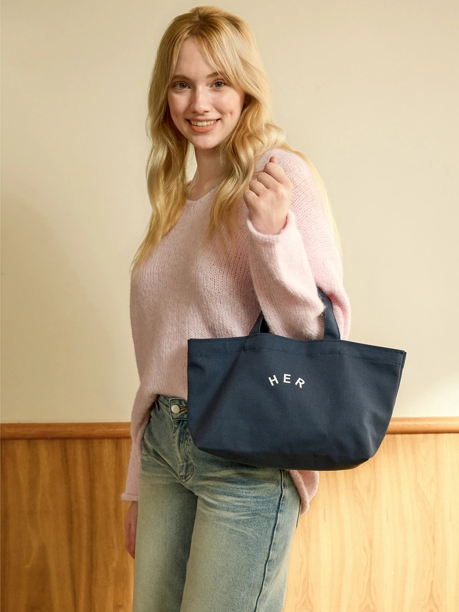 Hatastic Casual Minimalist Letter Canvas Tote Bag, Solid Color Handbag, Students, Office Workers, Shopping And Outings - Royal Blue - View 1