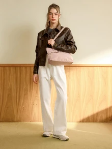 Hatastic 1pc Vintage Large Capacity Tote Bag, Commuter Oversized Underarm Bag, Suitable For Daily Use - Pink - View 2