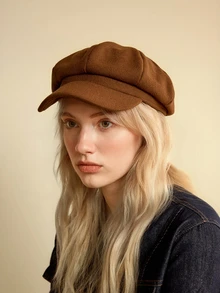 Hatastic Solid Baker Boy Cap - Coffee Brown - View 3