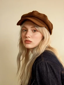 Hatastic Solid Baker Boy Cap - Coffee Brown - View 2