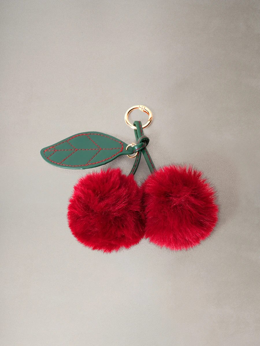 Hatastic New Plush Cherry Fruit Keychain Car Key Chain Bag Pendant Backpack Decoration Activity Gift Winter,Handbag Charms - Burgundy - View 1