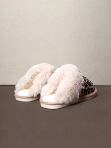 Hatastic New Thickened Wool Fleece Slippers For Men And Women, Warm, Fashionable And Comfortable Indoor Slip-On Slippers - Khaki - View 2