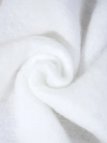 Tropiscape 1件女款秋冬新款毛絨流蘇圍巾，保暖大披肩，適合戶外與日常穿著的簡約圍巾 - 02-白色 - 查看 3
