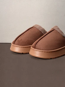 Hatastic Women's Autumn Winter Plush Lined Thick Sole Slippers, Comfortable Non-Slip Warm Indoor Outdoor Soft Fuzzy Slides - Brown - View 4