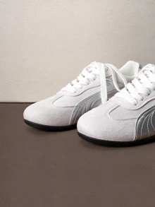 Hatastic Women's Light White Colorblock Flat Non-Slip Outdoor Sports Casual Training Shoes - Beige - View 4
