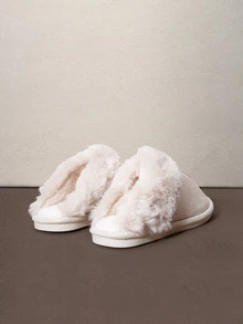 Hatastic New Thickened Wool Fleece Slippers, Warm And Comfortable Indoor Slip-On Slippers For Men And Women - Beige - View 2