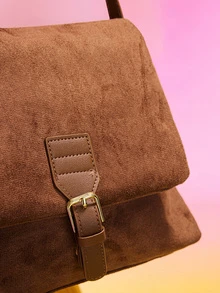 Trivaya Tas Selempang Warna Polos Kapasitas Besar, Modis dan Serbaguna, Sempurna untuk Pertunjukan Denim Rodeo dan Acara Tahun Baru - Coffee Brown - View 5