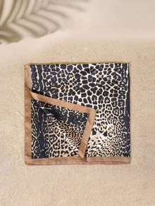 Tropiscape 1pc Luxury Brand Leopard Print Scarf, Women's Faux Silk Neckerchief, Casual Versatile Decorative Small Scarf, Suitable For Dress Matching - W-263-brown - View 2