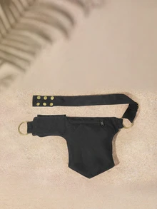 Tropiscape Tas Pinggang Multifungsi Gaya Retro Barat Amerika, Gaya Gurun, Personalisasi Y2K, Hot Girl, Paku Keling Tebal, Lebar, Pinggang Lebar - Hitam - View 2