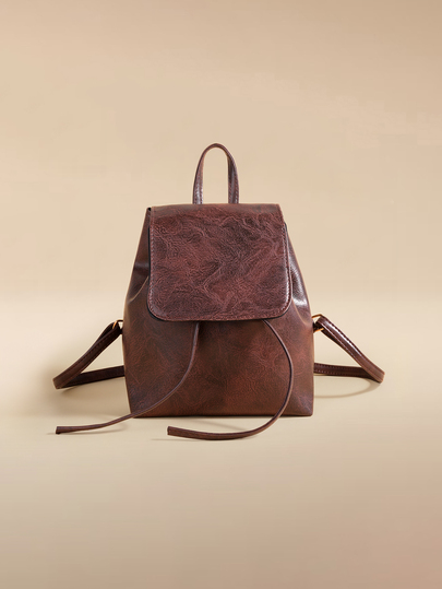 Glizzene Large Capacity Korean PU Backpack. Minimalist Artistic Drawstring Design. Waterproof, Lightweight, Portable. Perfect For Students And Teachers