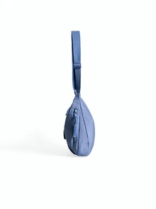 Avansion Fashion Solid Color Nylon Water-Resistant Shoulder Bag, Casual Minimalist College Style Wide Strap Crossbody Bag For Students, Commuting, Shopping - Blue - View 4
